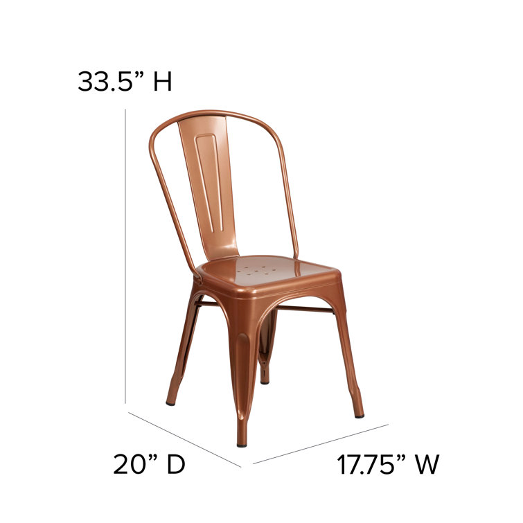 Distressed metal best sale dining chairs